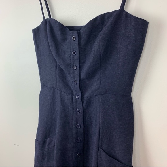Reformation Navy Linen Mini Dress - Picture 4 of 7